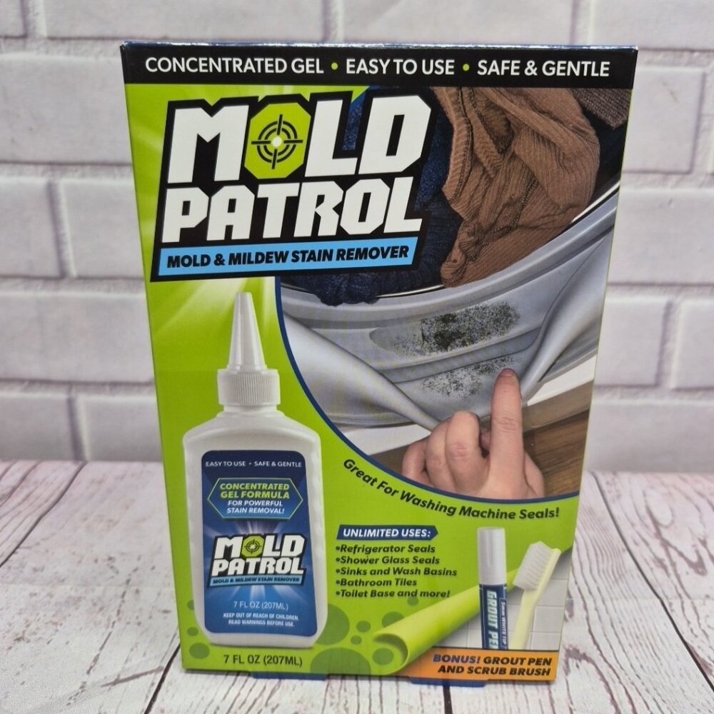 MOLD PATROL mold & mildew Stain Remover 7 oz + Grout Pen/Brush NEW